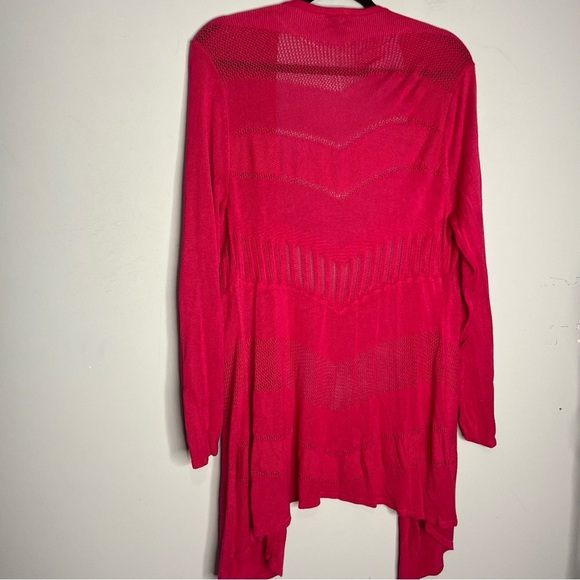 Torrid Pointelle Cardigan Open Front Sweater Hot Pink, size 1X - Picture 10 of 15